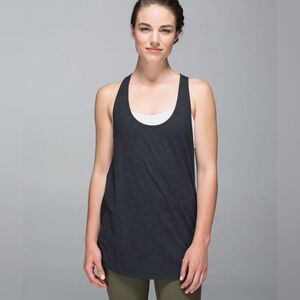 Lululemon Om Heathered Charcoal Grey Sleeveless Racerback Tank Top Large 10?